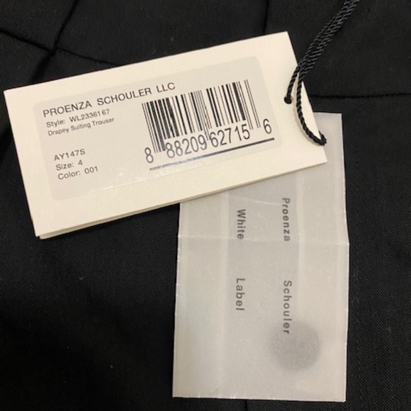 Proenza Schouler Black Drapey Suiting Trousers Size 4 NWT - Picture 6 of 12